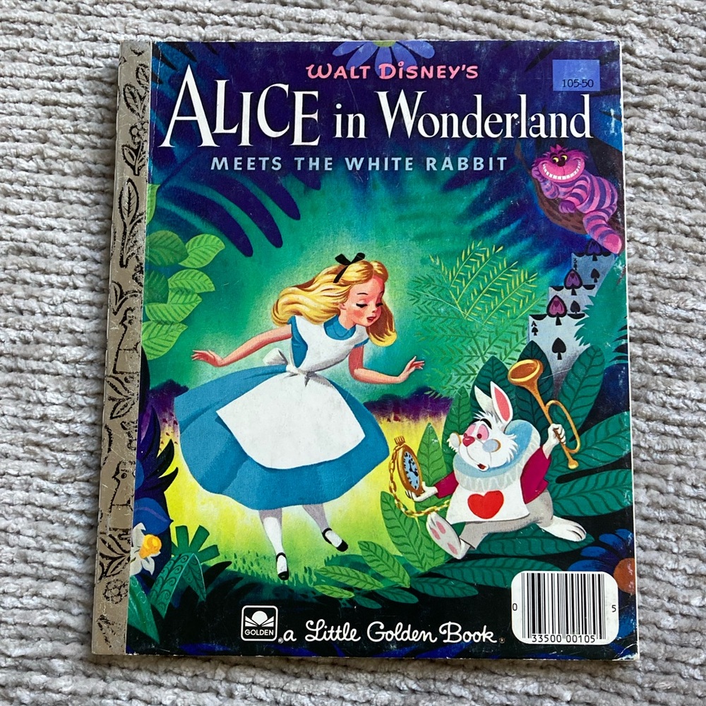 Little Golden Book Walt Disney Alice In Wonderland 1951 Vintage Classic‎